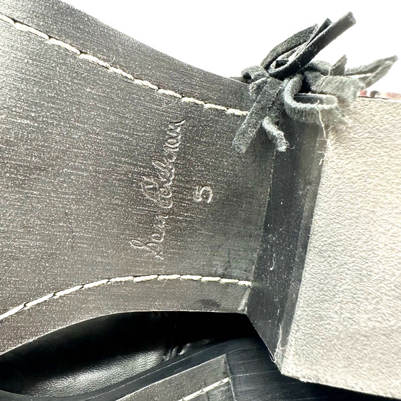 Sam Edelman size 5 black ankle boots‎ booties fringe studded side zip Bernie - Picture 10 of 11